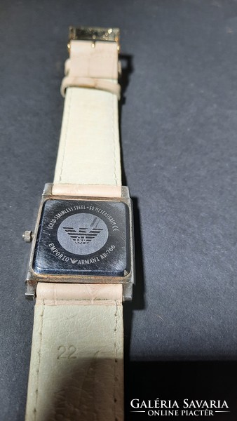 Emporio armani square watch with leather strap (model ar-766)