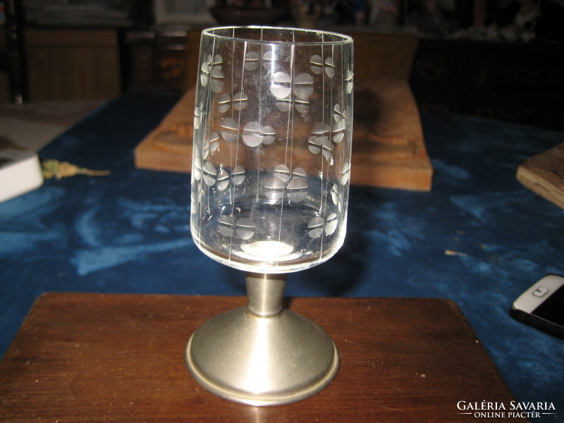 Glass with metal base, polished glass 1 dl