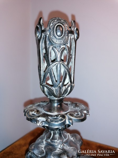 Silver plated candle holder