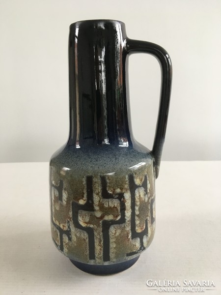 Retro, German, mid-century modern web in hallensleben with fired glazed ceramic vase