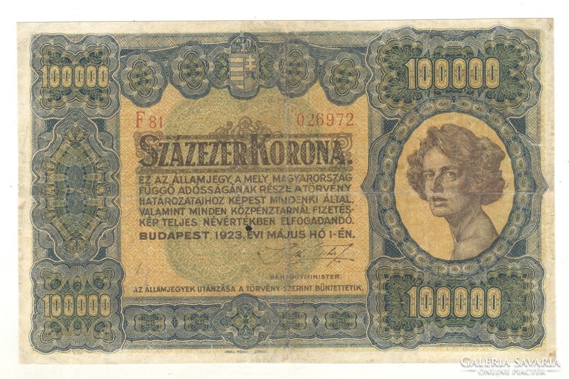 100000 korona 1923 1.