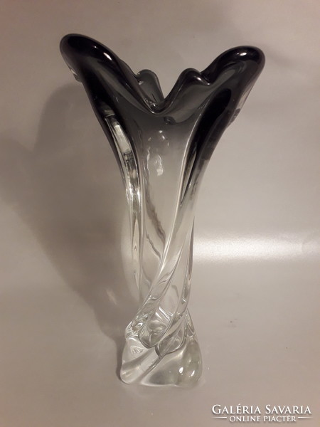 Marked Murano twisted glass gradient glass vase