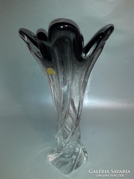 Marked Murano twisted glass gradient glass vase