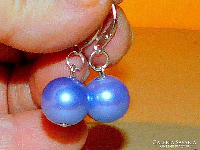 Organ purple shell pearl pearl earrings