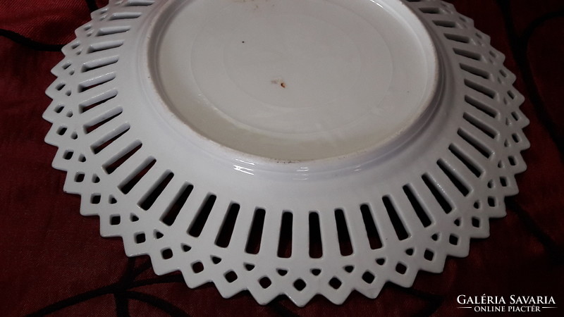 Antik jelenetes porcelán tányér, dísztányér (M1792)