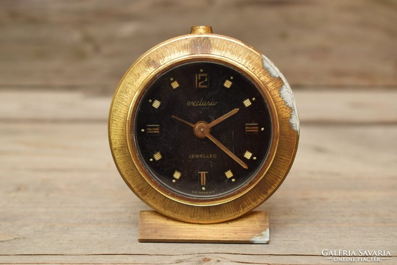 Vintage exclusiv table clock / mid-century German alarm clock / mechanical / retro / old