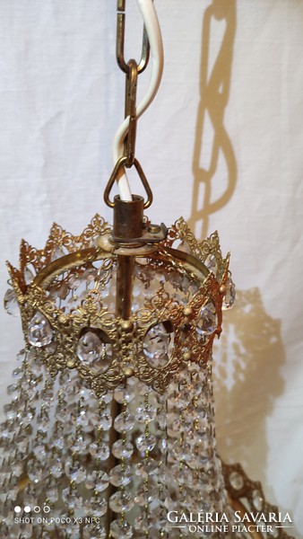 Magnificent shining ampolna mid century preciosa jablonec crystal chandelier original basket chandelier