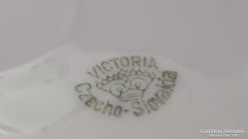 Antik Victoria porcelán, életképes dísztányér (M1791)