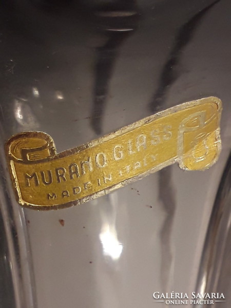 Jelzett muránói Twisted glass színátmenetes üveg váza