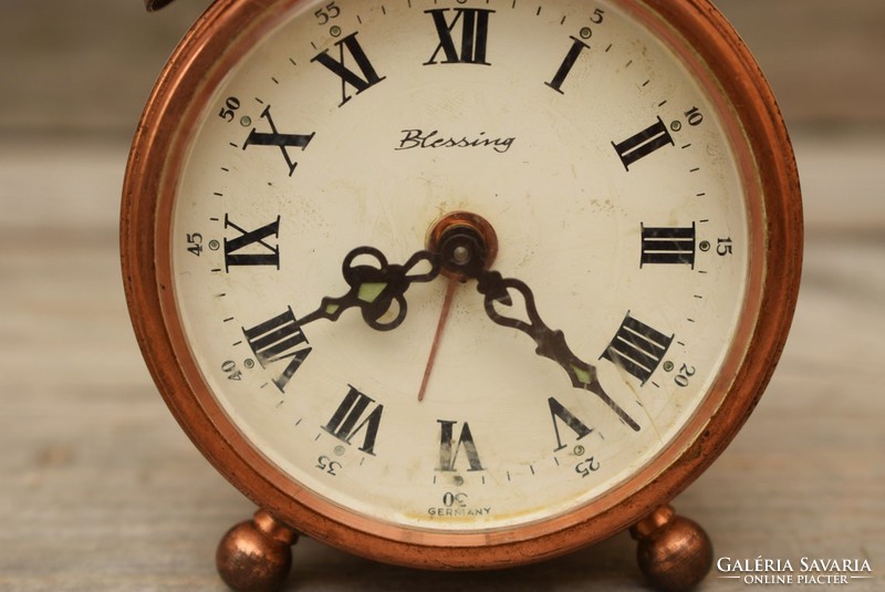 Vintage blessing table clock / mid-century German alarm clock / mechanical / retro / old