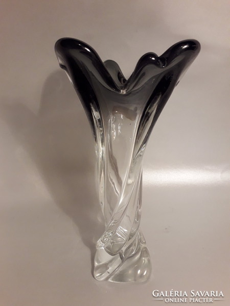 Marked Murano twisted glass gradient glass vase