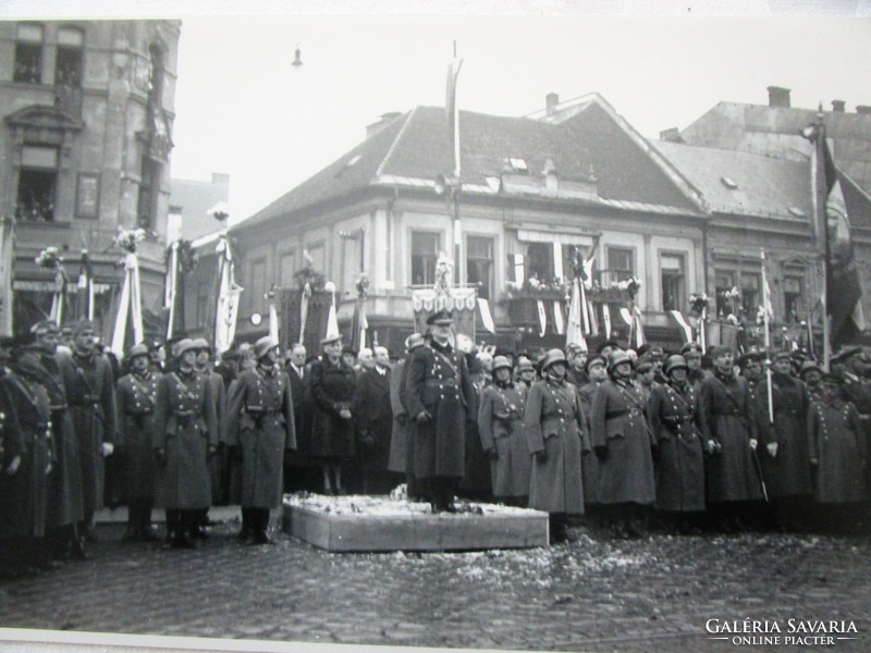 1938 Miklós Horthy governor's box office + equestrian gendarme salute 2 pcs 25 cm photo of vintage negative