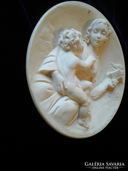 St. angela artistic marked wall rarity ivory colored flawless collector serious alabaster