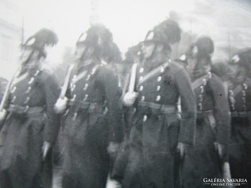 1938 Miklós Horthy governor's box office + equestrian gendarme salute 2 pcs 25 cm photo of vintage negative