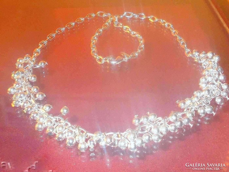 Tengernyi sok Gömbös Jelezett 925-ös Töltött Ezüst nyaklánc 46 cm