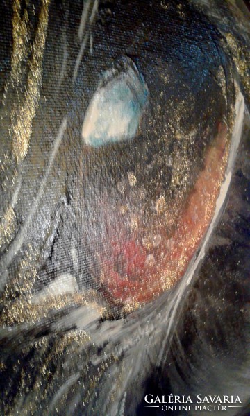 "Aranyló-macskaszem" festmény feszített vásznon 30 x 40 cm