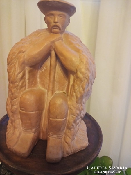 Árpád Somogyi: 21 cm terracotta statue of a shepherd