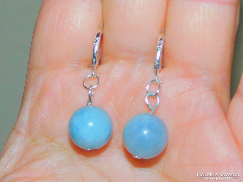 Brazilian aquamarine mineral earrings