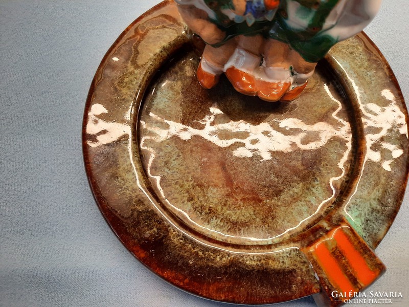 Jolán Szécsi ashtray, glazed ceramic figure