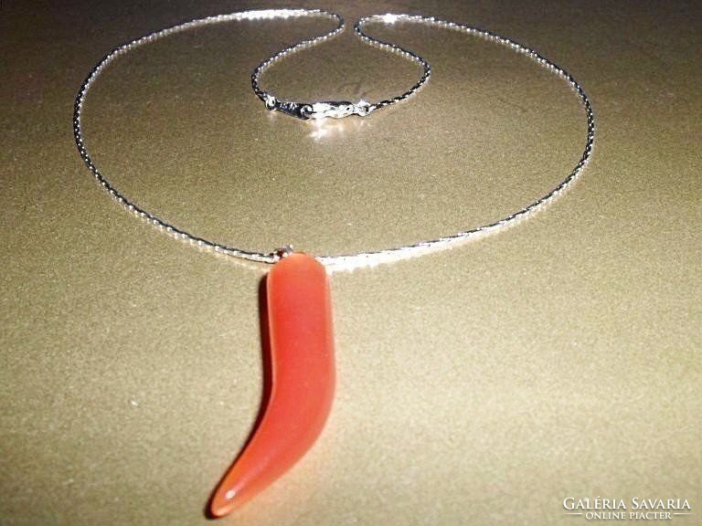 Carnelian branch mineral white gold gold filled necklace 18kgp