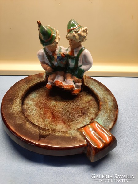 Jolán Szécsi ashtray, glazed ceramic figure