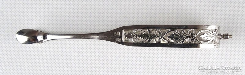 1E088 Antik 13 latos ezüst cukorfogó cukorcsipesz XIX. század 30g