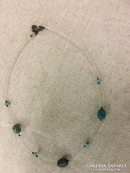 Silver necklace with turquoise stones (silpada)