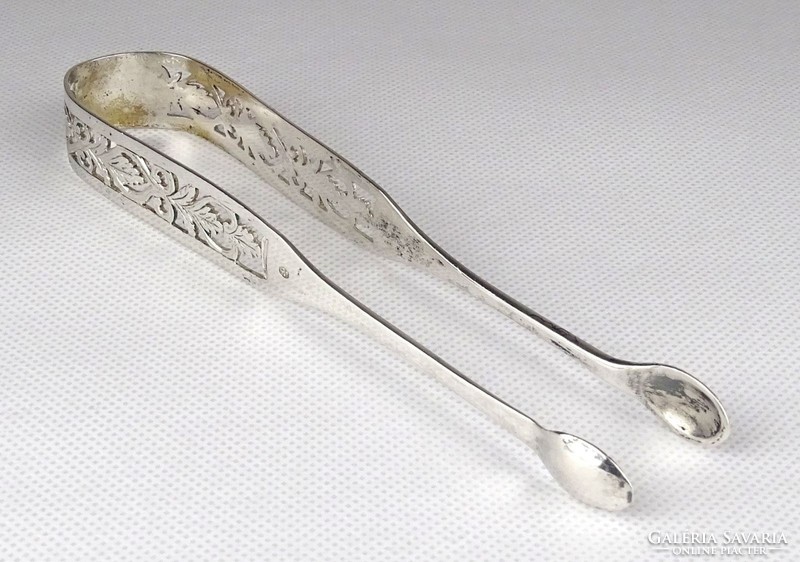 1E088 antique 13 lats silver sugar tongs sugar tweezers xix. Century 30g