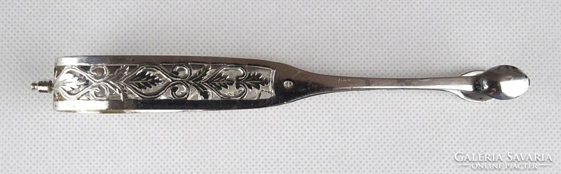 1E088 Antik 13 latos ezüst cukorfogó cukorcsipesz XIX. század 30g