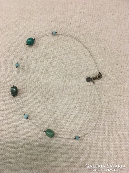 Silver necklace with turquoise stones (silpada)