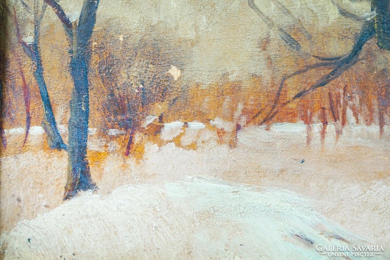 Attributed to Dayka Antal (1902-) winter landscape