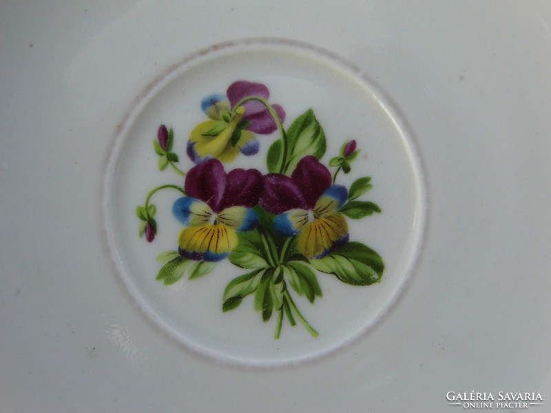 Alt wien antique vienna porcelain saucer 1825 anne name and violet bouquet decor in flawless condition