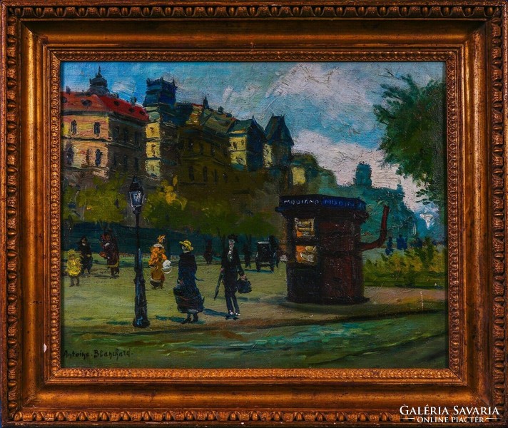 Antoine Blanchard-nak tulajdonitva (1910-1988) Párizs utcaképe