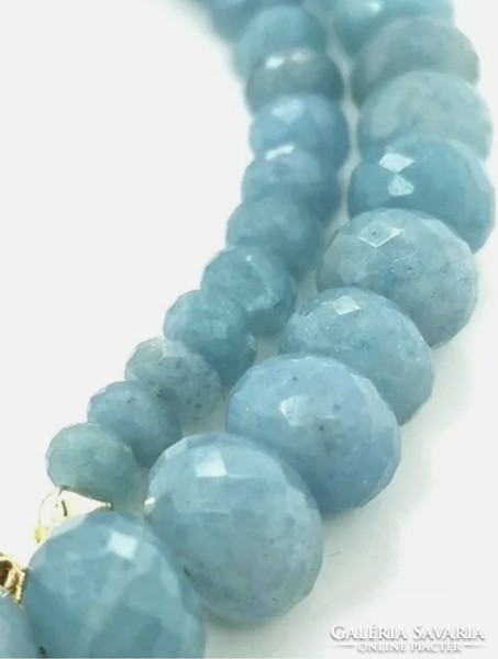 Fabulous real gold, paraiba apatite gemstone necklace, 375/9k gold with clasp new