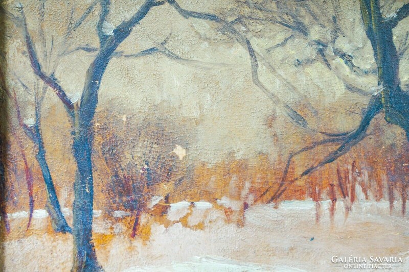 Attributed to Dayka Antal (1902-) winter landscape