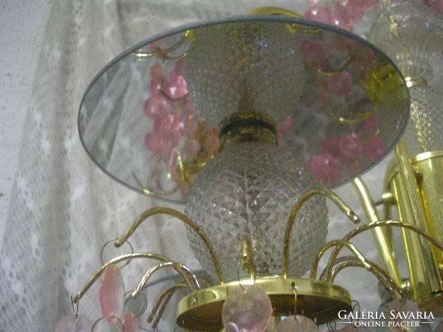 U12 design mirror metal + glass 5-arm chandelier rarity about 15 kg