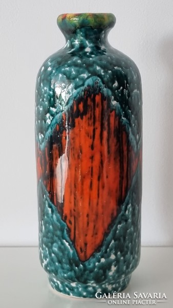 Ferenc Péter handicraft ceramic vase with handicrafts