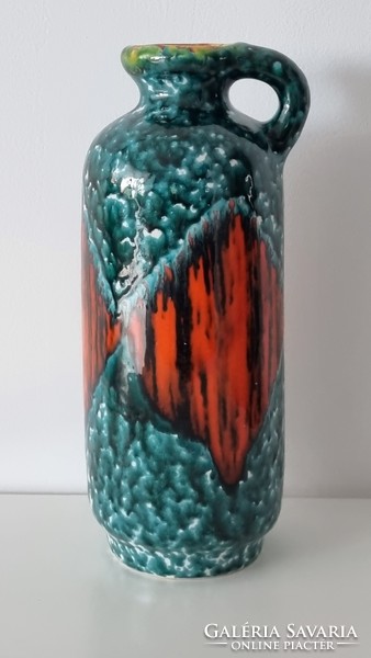 Ferenc Péter handicraft ceramic vase with handicrafts