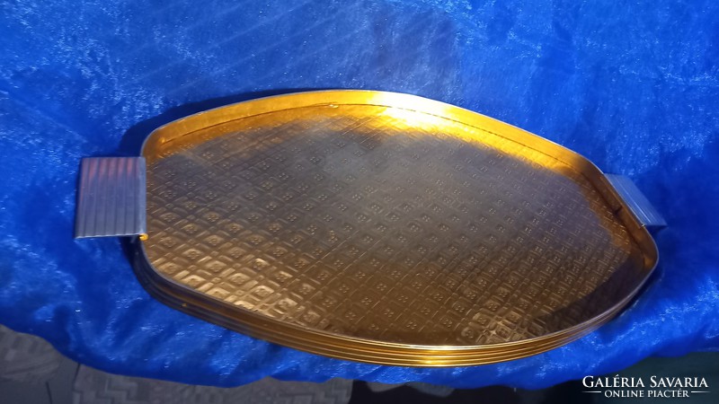 Retro art deco style aluminum metal tray