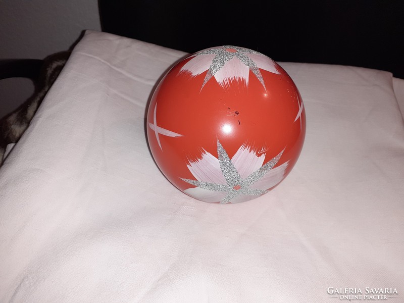 Old retro glass giant sphere with Christmas tree decoration