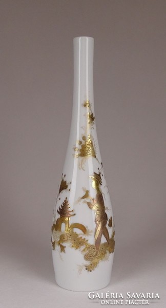 1E450 rosenthal studio linie scene gilded porcelain vase 26.5 Cm