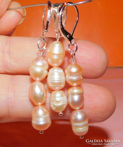 Champagne Champagne Japanese Biwa Genuine Pearl Earrings and Pendant Set