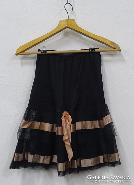 0V015 old black peach tulle skirt
