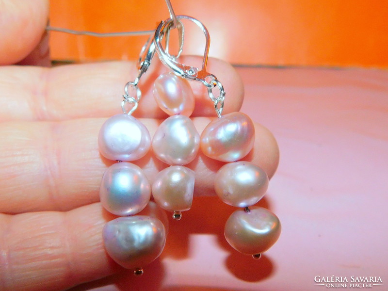 Silk Candy Shiny Akoya Genuine Pearl Earrings and Pendant Set No. 32