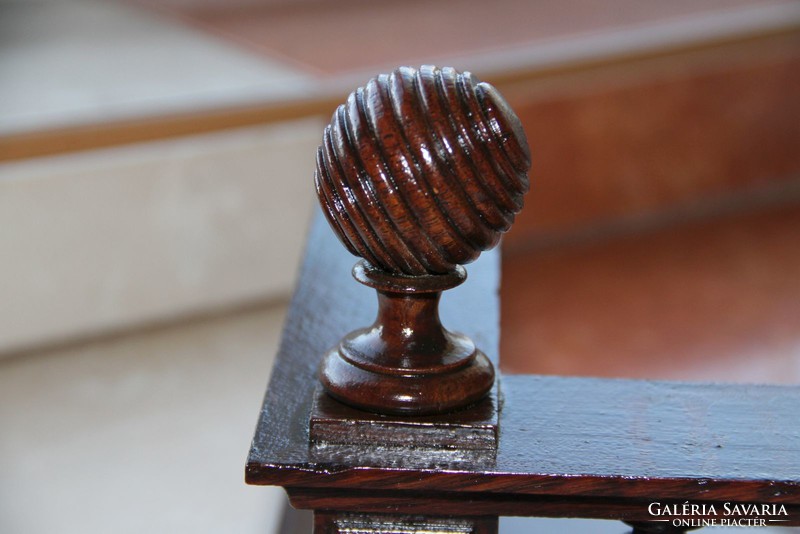 Pewter carved bedside table with original ceiling ornament 18.