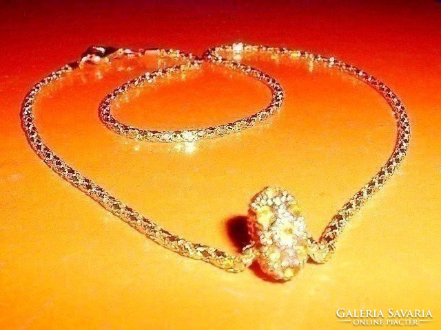 Arany fényű Swarovski Pandora jellegű Gyöngy Arany Gold Filled Nyaklánc
