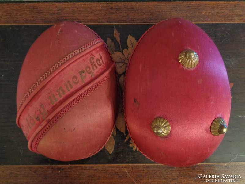 Antique pulp eggs with silk cover