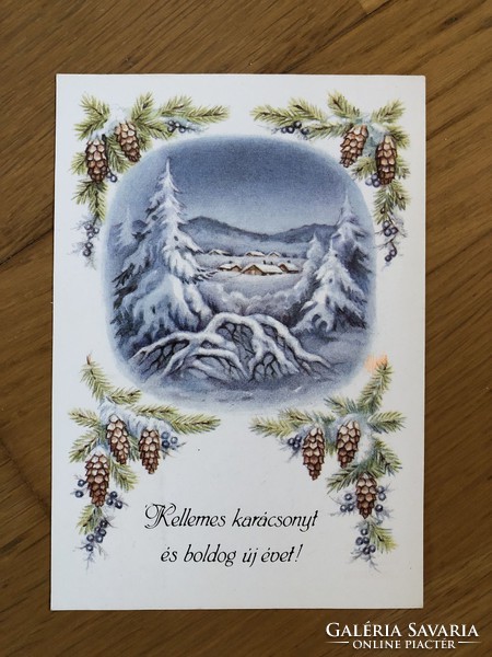 Karácsonyi képeslap - Zsigray Ágnes grafika