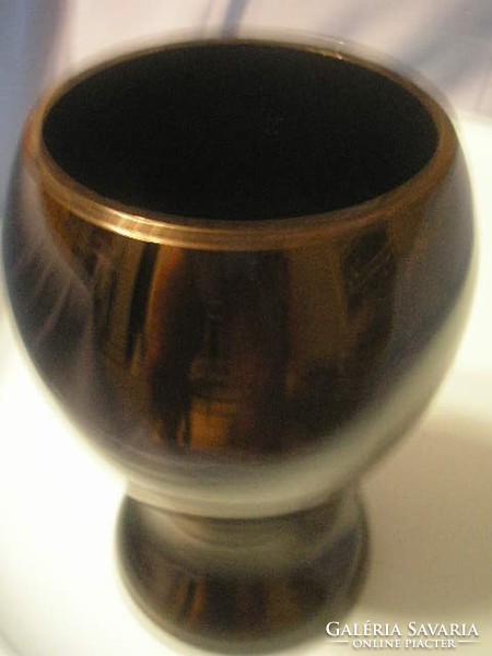 U1-11-14 Biedermeier blown torn thick burgundy glass cup rarity flawless