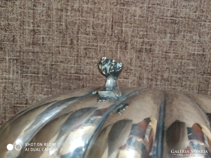 Silver 800 (diana) beautiful rose decorated with legs, offering a pan